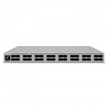 Ubiquiti UniFi Switch 32x QSFP28 100 Gbit, gestito, montabile in rack 19", touchscreen da 1,3"