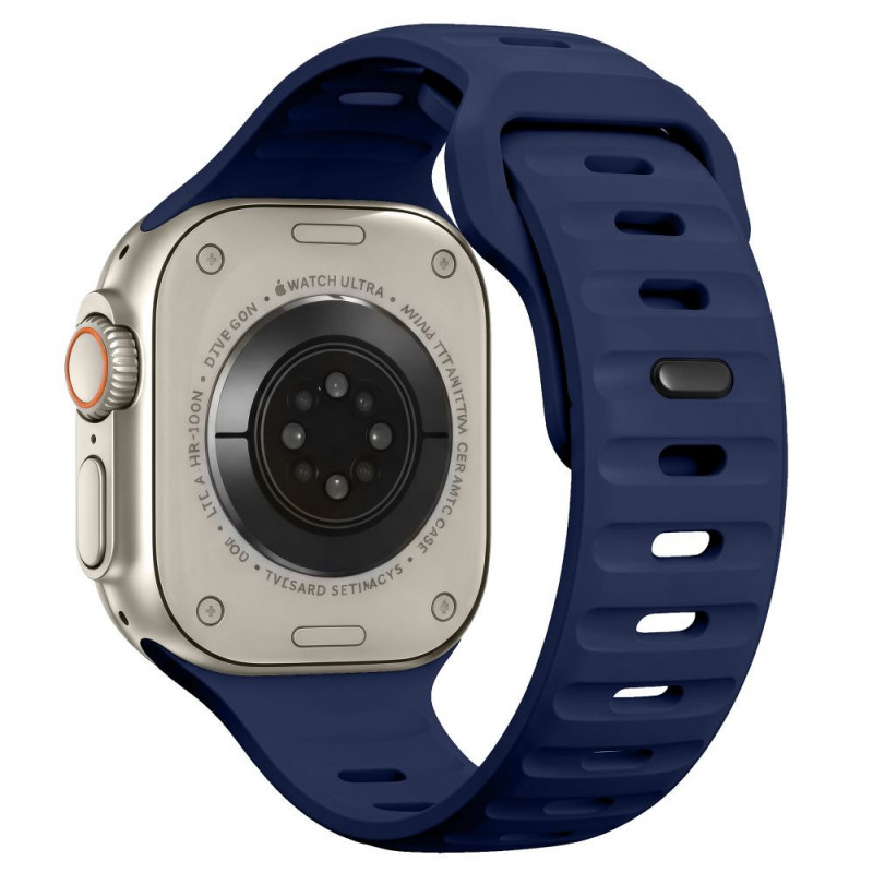 Cinturino Tech-Protect Silicone Line per Apple Watch 8 / 9 / 10 / 11 / 12 / SE / Ultra 44/45/46/49 mm, blu atlantico