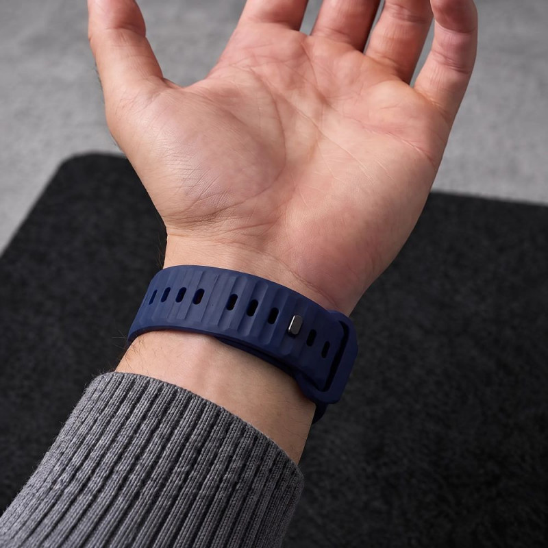 Cinturino Tech-Protect Silicone Line per Apple Watch 8 / 9 / 10 / 11 / 12 / SE / Ultra 44/45/46/49 mm, blu atlantico