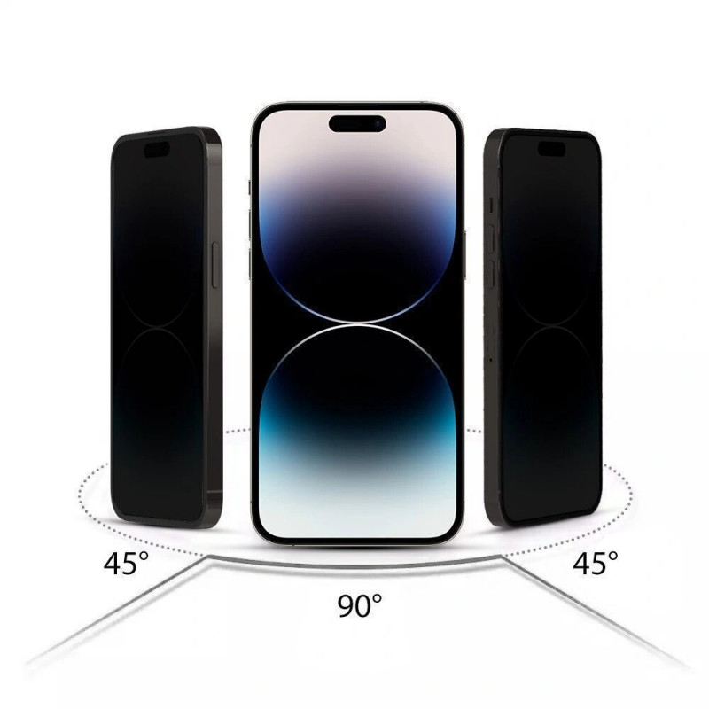 Vetro temperato privacy Tech-Protect Anti Spy Glass Pro+ per Apple iPhone 17e / 16e / 14 / 13 Pro / 13 (2 pz), nero