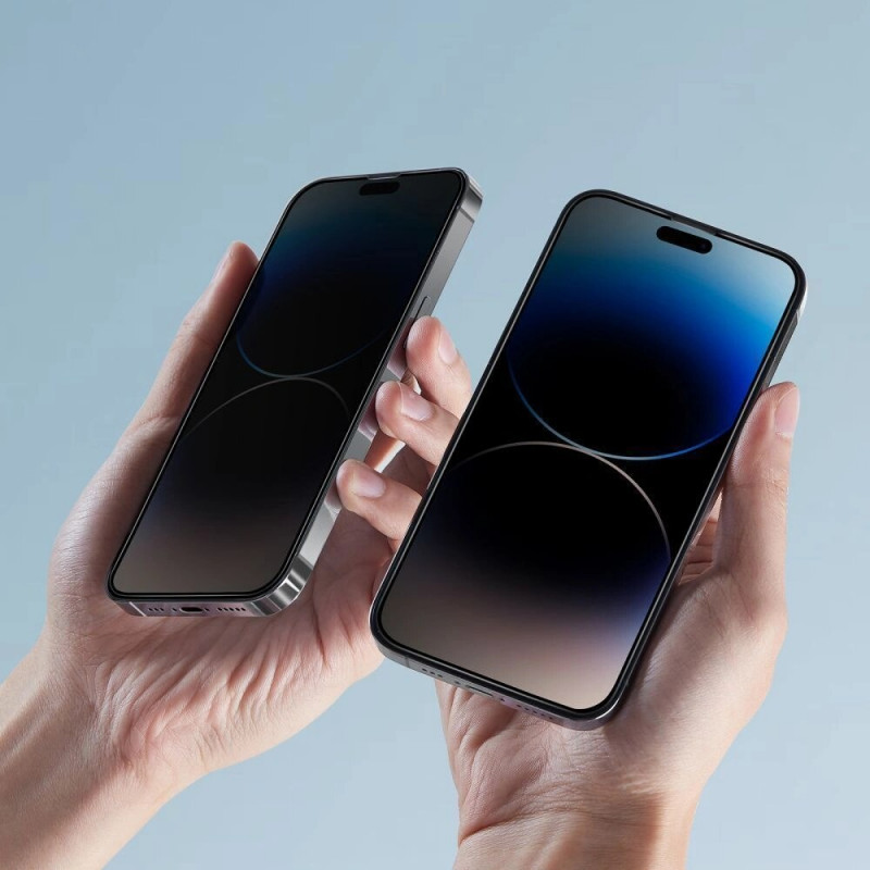 Vetro temperato privacy Tech-Protect Anti Spy Glass Pro+ per Apple iPhone 17e / 16e / 14 / 13 Pro / 13 (2 pz), nero