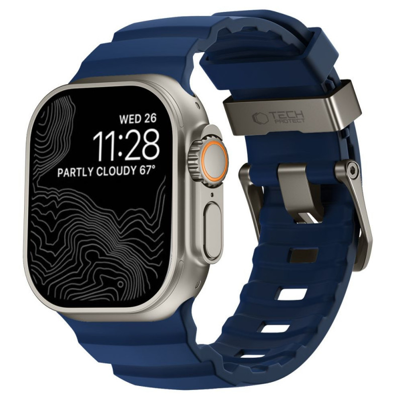 Cinturino Tech-Protect Motion per Apple Watch 8 / 9 / 10 / 11 / 12 / SE / Ultra 44/45/46/49 mm, blu nautico