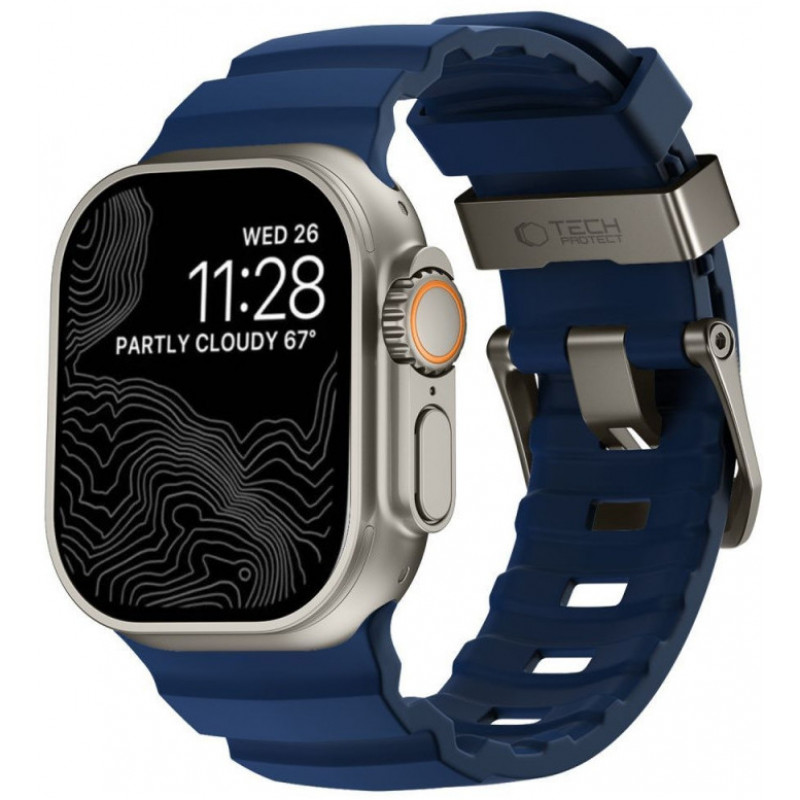 Cinturino Tech-Protect Motion per Apple Watch 8 / 9 / 10 / 11 / 12 / SE / Ultra 44/45/46/49 mm, blu nautico