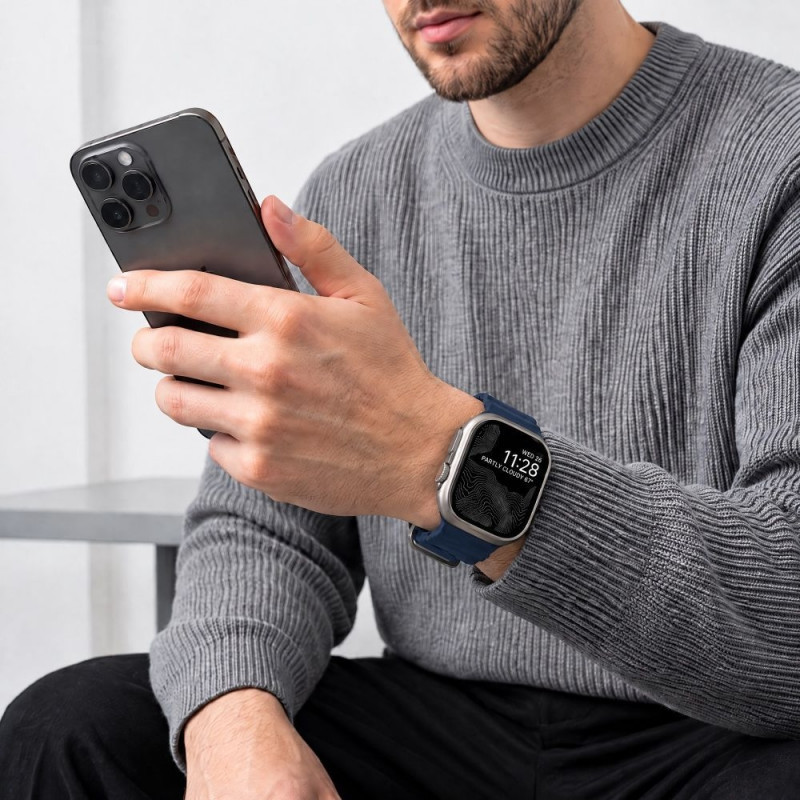 Cinturino Tech-Protect Motion per Apple Watch 8 / 9 / 10 / 11 / 12 / SE / Ultra 44/45/46/49 mm, blu nautico