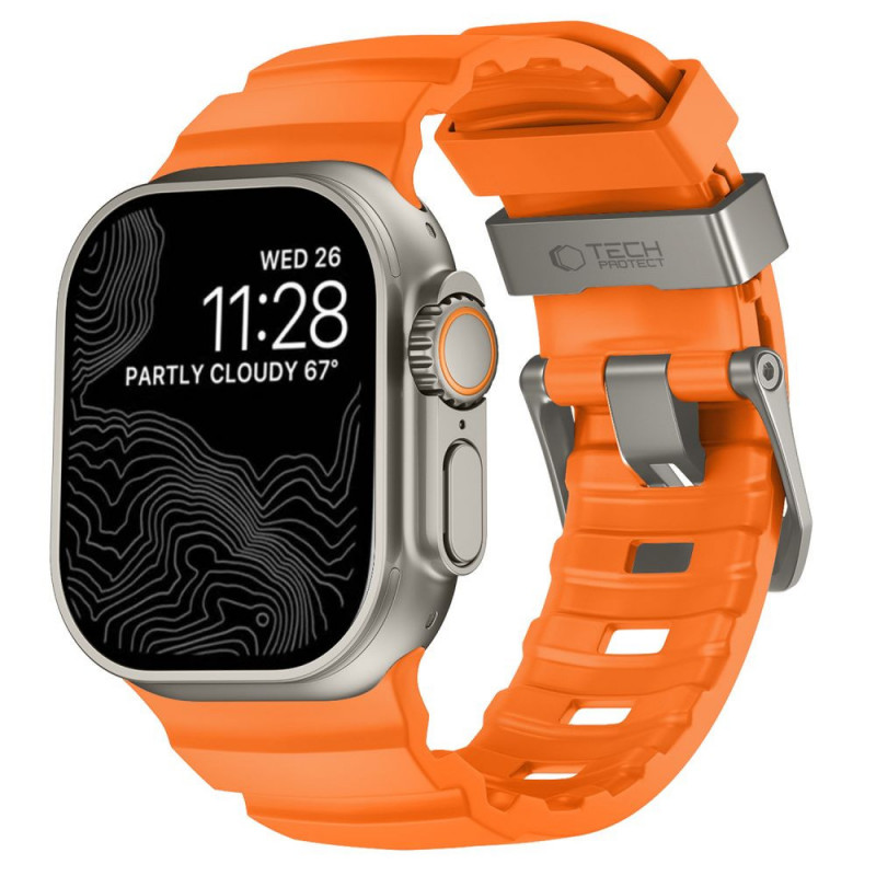 Cinturino Tech-Protect Motion per Apple Watch 8 / 9 / 10 / 11 / 12 / SE / Ultra 44/45/46/49 mm, arancione Signal