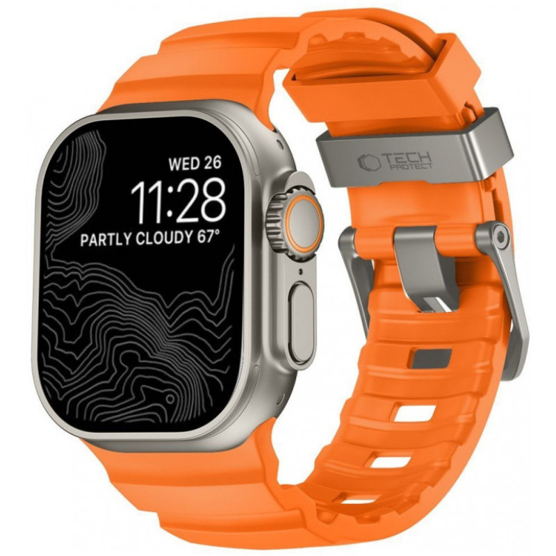 Cinturino Tech-Protect Motion per Apple Watch 8 / 9 / 10 / 11 / 12 / SE / Ultra 44/45/46/49 mm, arancione Signal
