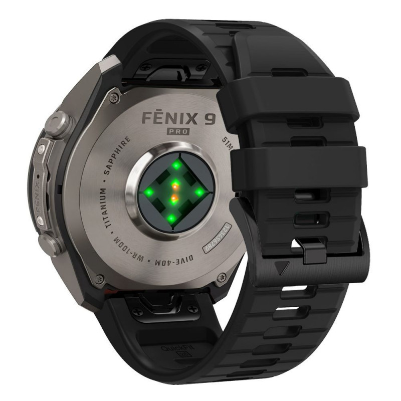 Cinturino in silicone Tech-Protect per Garmin Fenix 5 / 6 / 6 Pro / 7 / 8 / 8 Pro / E / 9 / 9 Pro 51 mm, Obsidian Black