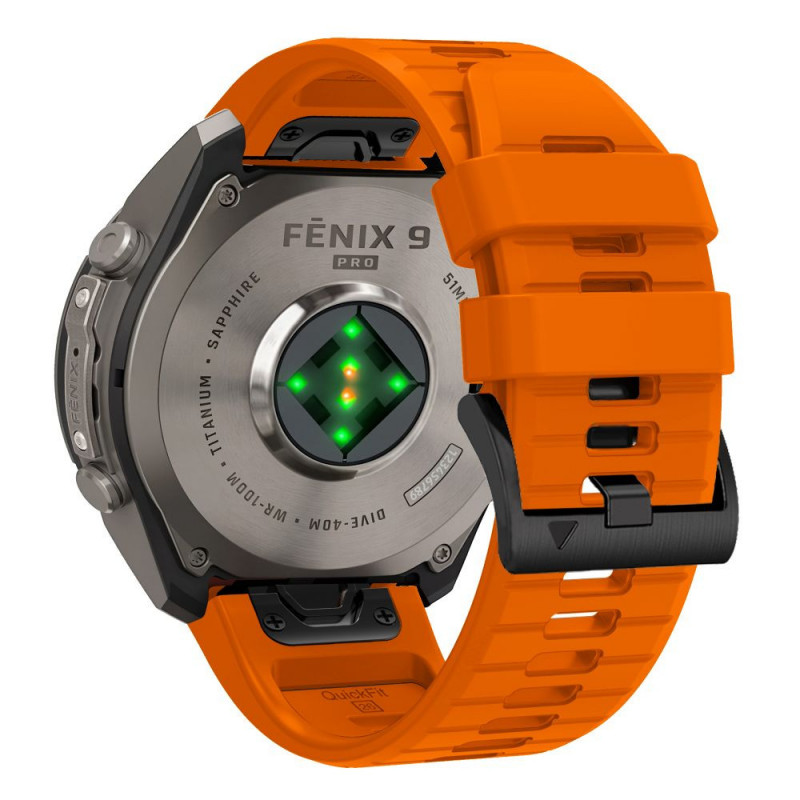Cinturino Tech-Protect Silicone Garmin Fenix 5 / 6 / 6 Pro / 7 / 8 / 8 Pro / E / 9 / 9 Pro 51 mm, arancione Signal