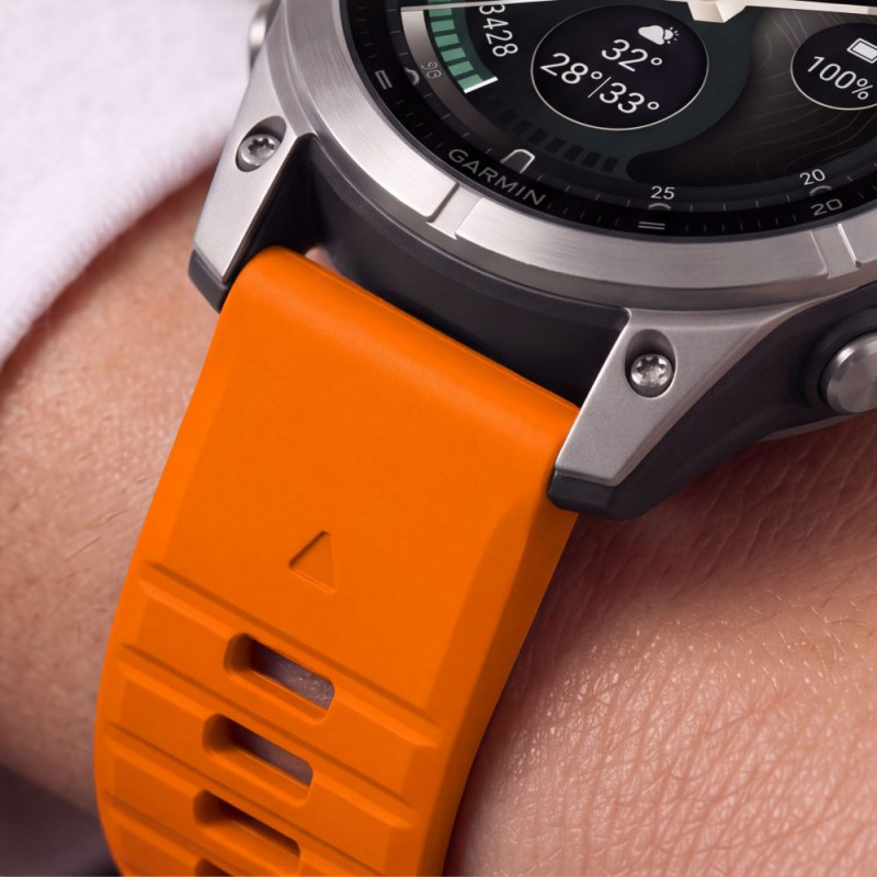 Cinturino Tech-Protect Silicone Garmin Fenix 5 / 6 / 6 Pro / 7 / 8 / 8 Pro / E / 9 / 9 Pro 51 mm, arancione Signal