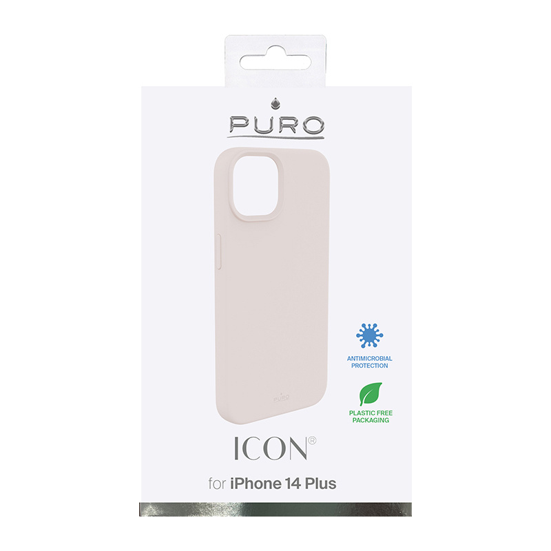 Puro ICON Antimicrobial Cover per Apple iPhone 14 Plus / 15 Plus, rosa sabbia