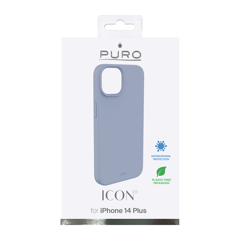 Cover Puro ICON Antimicrobial per Apple iPhone 14 Plus / 15 Plus, blu Sierra