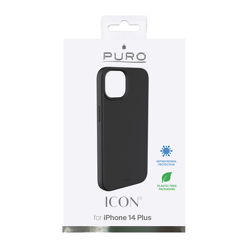 Custodia Puro ICON Antimicrobial per Apple iPhone 14 Plus / 15 Plus, nera