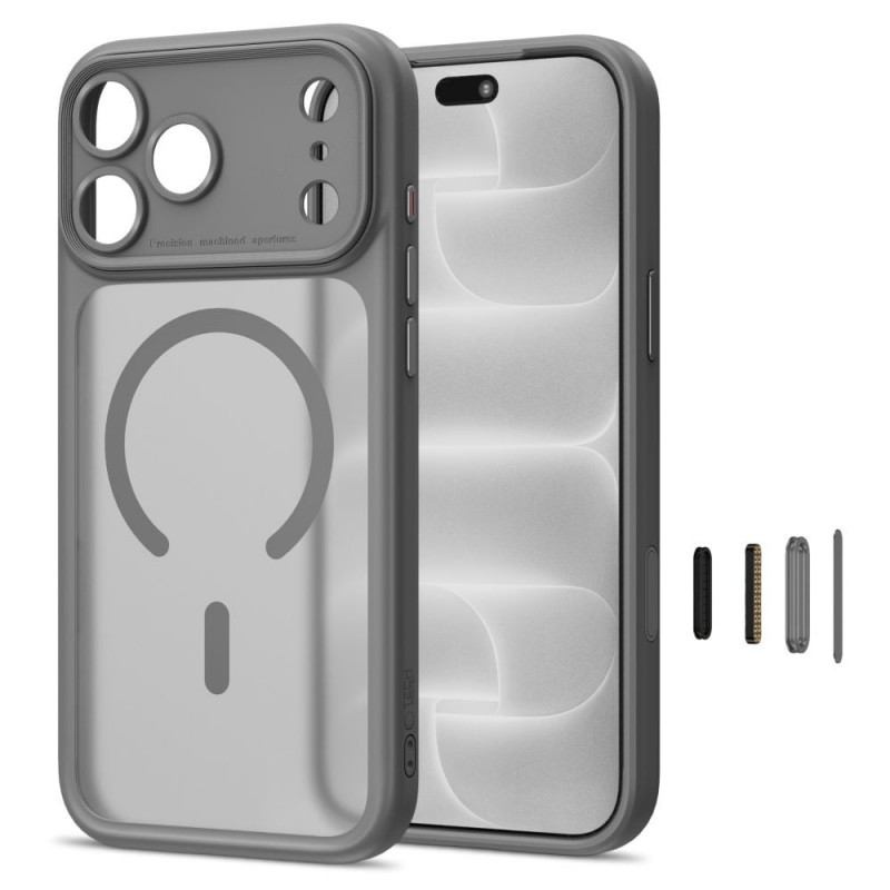 Custodia Tech-Protect MagPeak MagSafe CC per Apple iPhone 17 Pro / 18 Pro THP6116, Titanio opaco