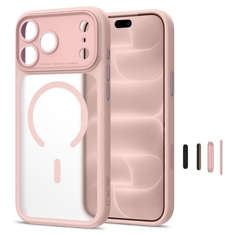Custodia Tech-Protect MagPeak MagSafe CC per Apple iPhone 17 Pro Max / 18 Pro Max THP6115, rosa opaco