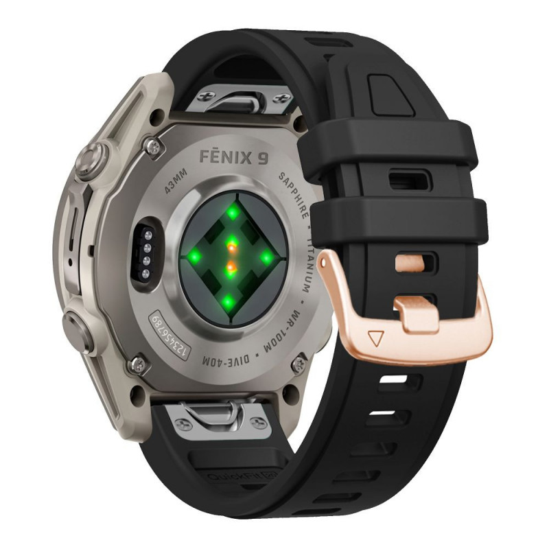 Cinturino in silicone Tech-Protect per Garmin Fenix 5s / 5s Plus / 6s / 6s Pro / 7s / 8 / 9 / 9 Pro 43 mm, nero
