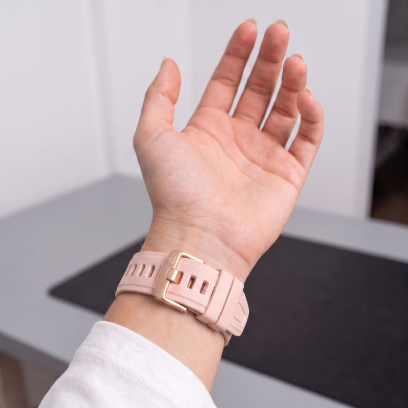 Cinturino in silicone Tech-Protect per Garmin Fenix 5s / 5s Plus / 6s / 6s Pro / 7s / 8 / 9 / 9 Pro 43 mm, rosa cipria