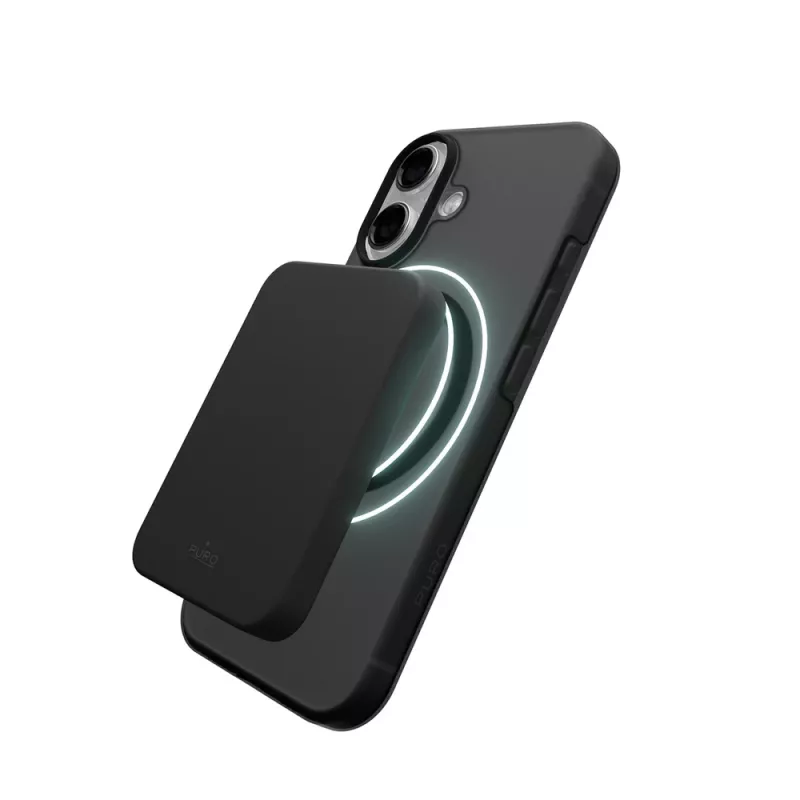 Custodia in silicone Puro Daylight compatibile MagSafe per iPhone 17, nero traslucido