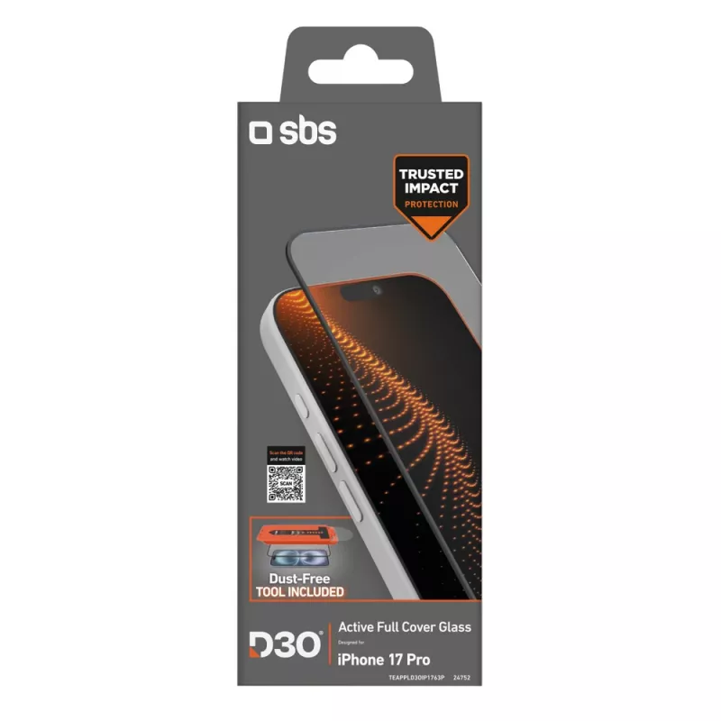 Vetro temperato SBS D3O con applicatore per iPhone 17 Pro (1 pz)