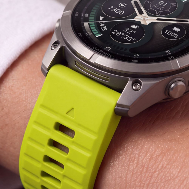 Cinturino in silicone Tech-Protect per Garmin Fenix 5 / 6 / 6 Pro / 7 / 8 / 8 Pro / E / 9 / 9 Pro 47 mm, Volt Lime