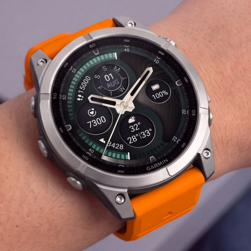 Cinturino in silicone Tech-Protect per Garmin Fenix 5 / 6 / 6 Pro / 7 / 8 / 8 Pro / E / 9 / 9 Pro 47 mm, arancione segnale