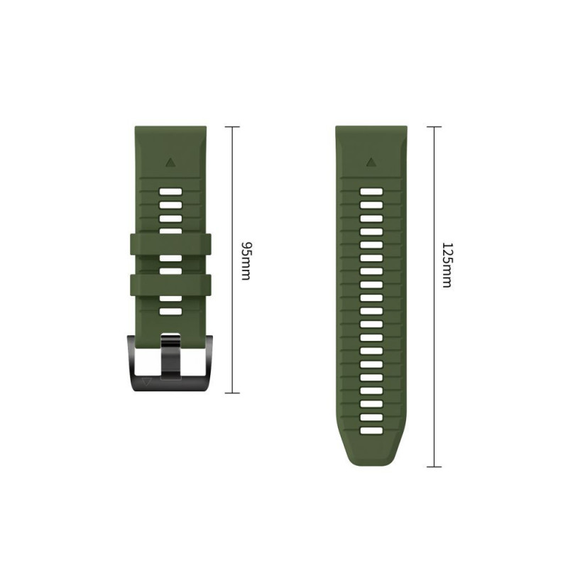 Cinturino in silicone Tech-Protect per Garmin Fenix 5 / 6 / 6 Pro / 7 / 8 / 8 Pro / E / 9 / 9 Pro 51 mm, verde militare