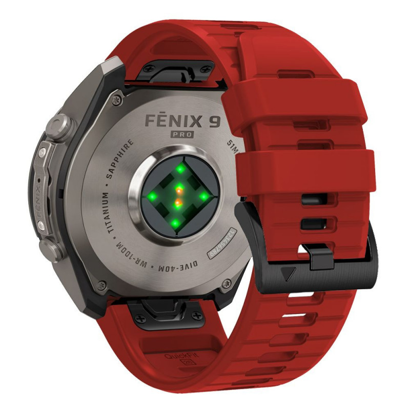 Cinturino in silicone Tech-Protect per Garmin Fenix 5 / 6 / 6 Pro / 7 / 8 / 8 Pro / E / 9 / 9 Pro 51 mm, rosso cremisi