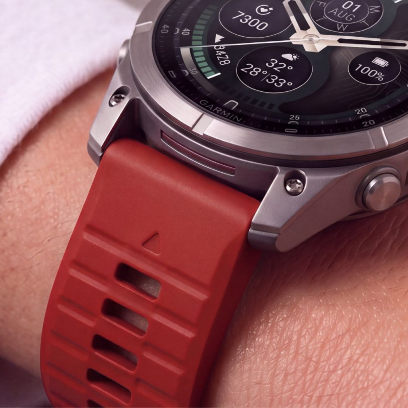 Cinturino in silicone Tech-Protect per Garmin Fenix 5 / 6 / 6 Pro / 7 / 8 / 8 Pro / E / 9 / 9 Pro 51 mm, rosso cremisi