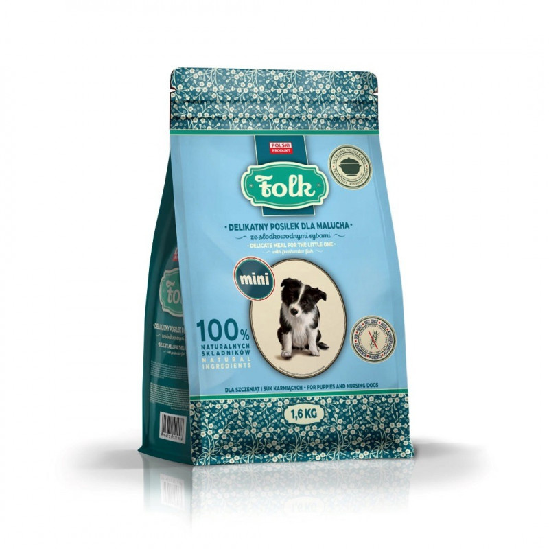 FOLK Delicate Meal per cuccioli con pesce d'acqua dolce Mini crocchette per cani, 1,6 kg