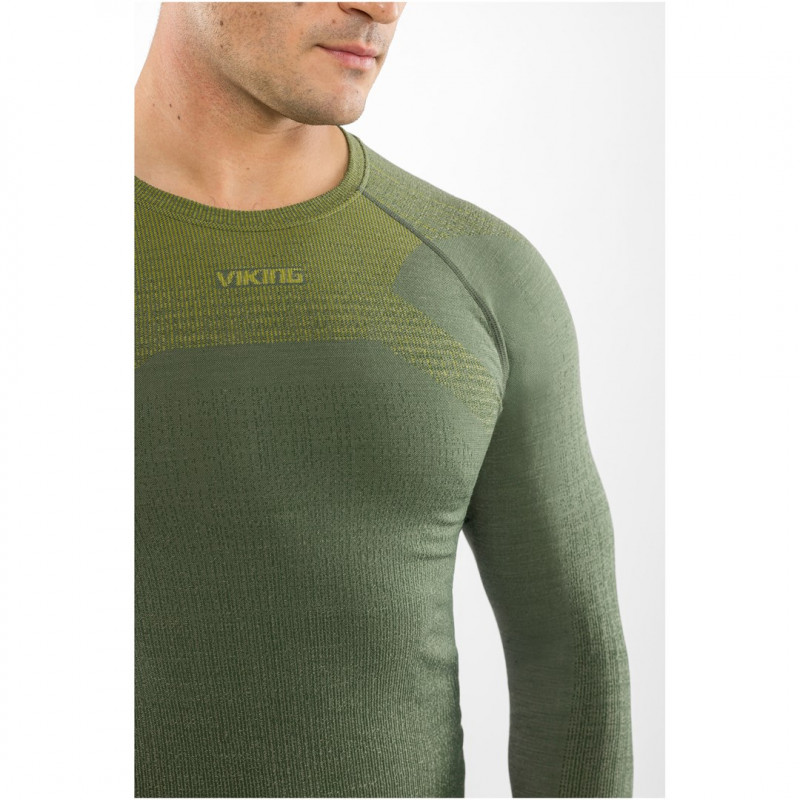Set intimo termico da uomo Viking Altis Man Set in merino, verde scuro, M