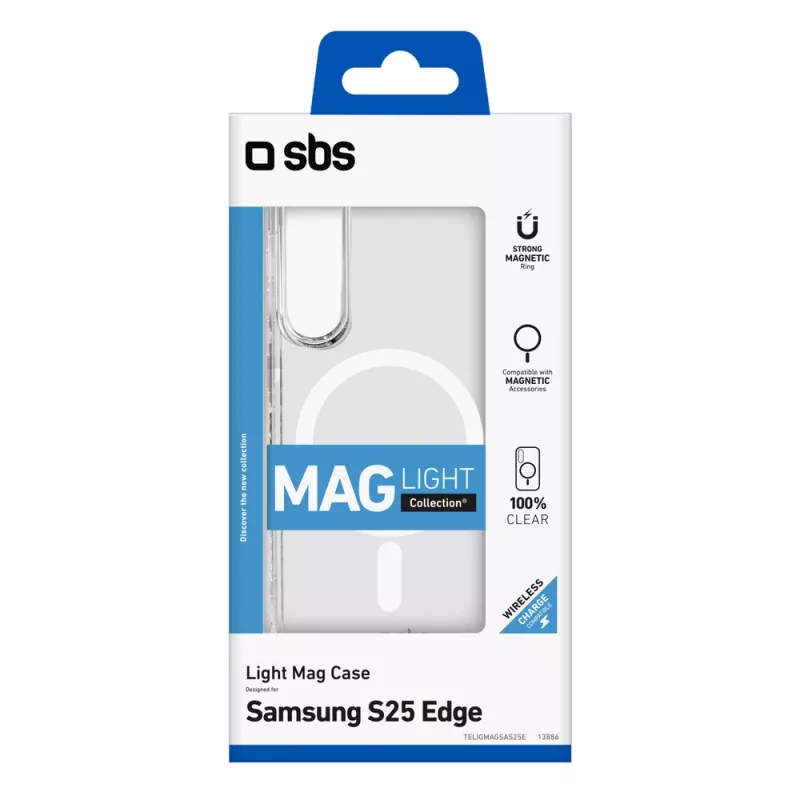 Custodia SBS Light Mag per Samsung Galaxy S25 Edge, trasparente
