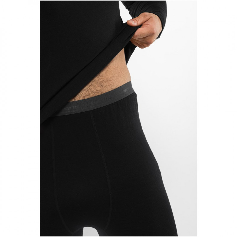 Set intimo tecnico da uomo Viking Meriboo Man Set in merino, nero, M