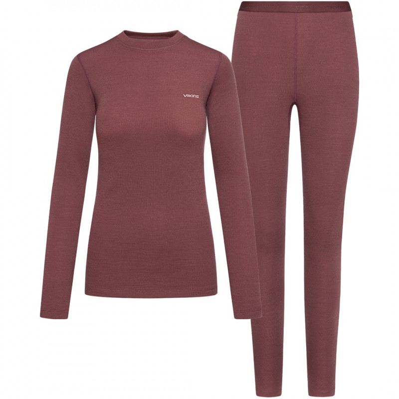 Set intimo termico da donna Viking Meriboo Lady Set Merino, rosa, M