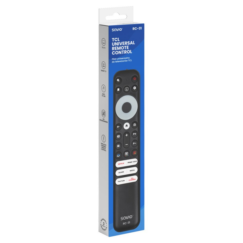Telecomando universale/sostitutivo Savio RC-31 per TV TCL – SMART TV