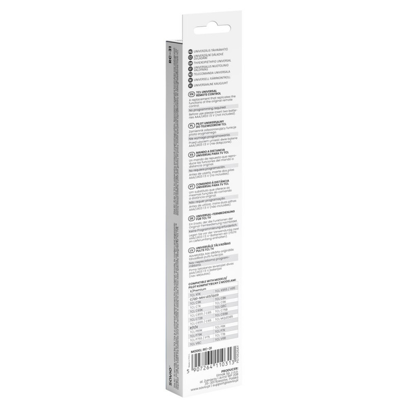 Telecomando universale/sostitutivo Savio RC-31 per TV TCL – SMART TV