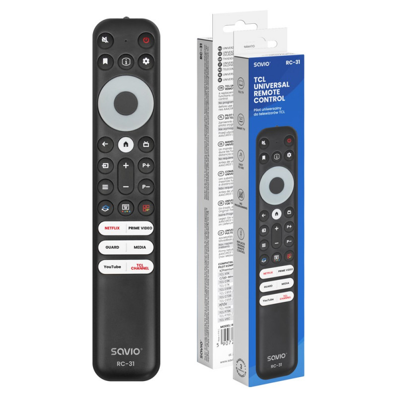 Telecomando universale/sostitutivo Savio RC-31 per TV TCL – SMART TV