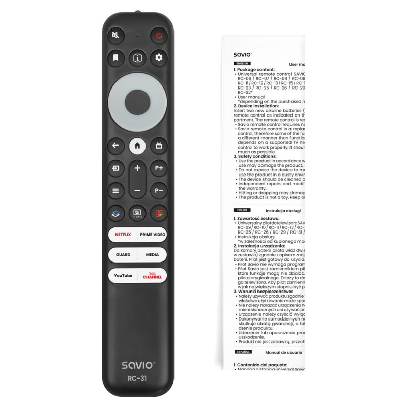 Telecomando universale/sostitutivo Savio RC-31 per TV TCL – SMART TV