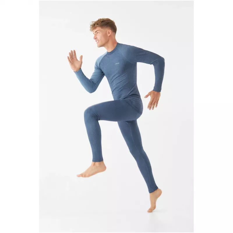Set intimo tecnico da uomo Viking Meriboo Man Set in merino, blu navy, M