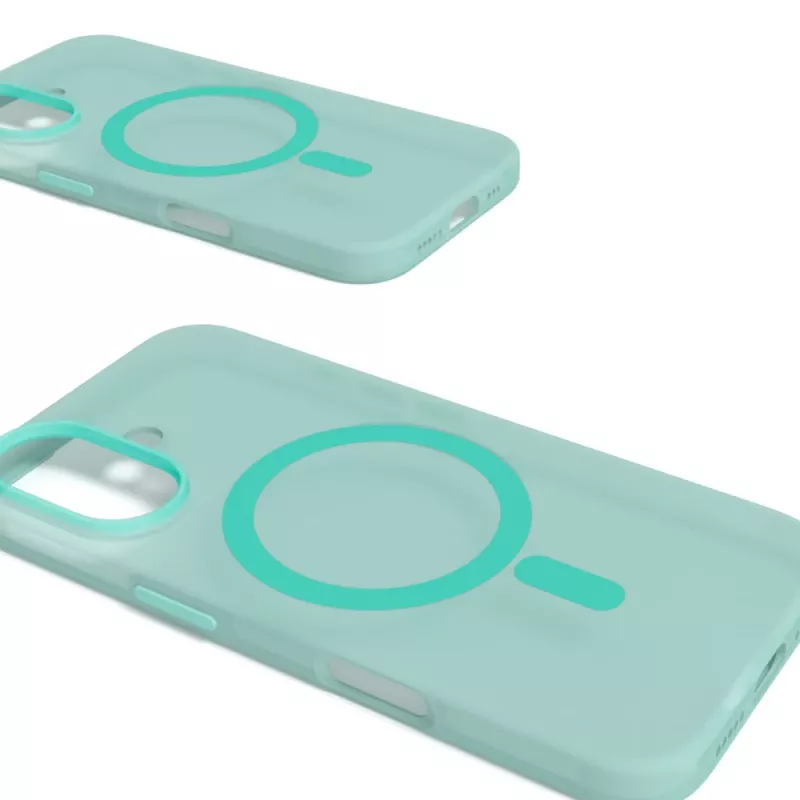 Custodia in silicone MagSafe Puro Daylight per iPhone 16, verde