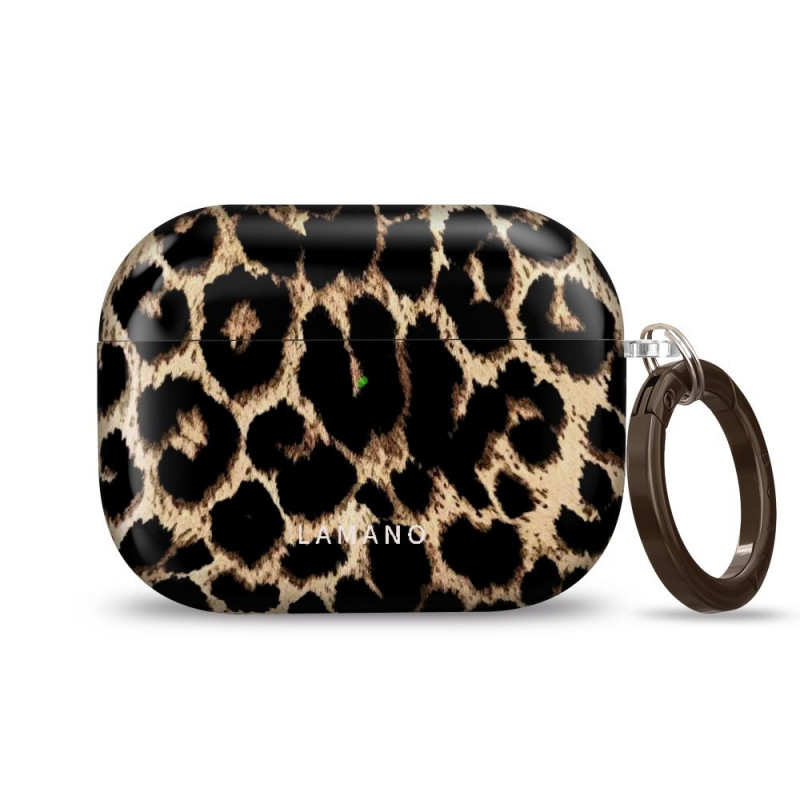 Custodia Tech-Protect Lamano per Apple AirPods Pro 3 con moschettone, Exotic Touch (nera e marrone)