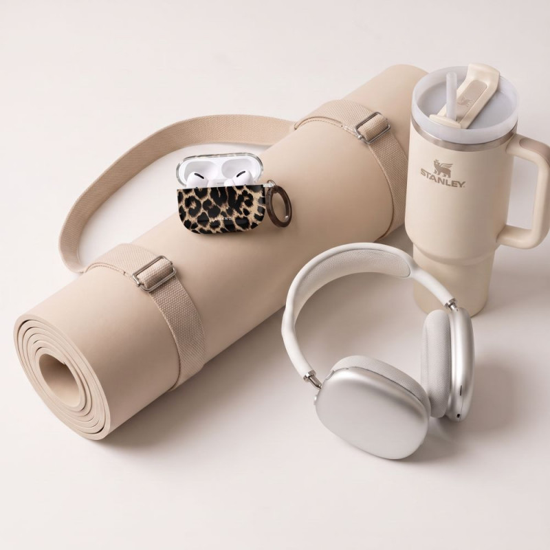 Custodia Tech-Protect Lamano per Apple AirPods Pro 3 con moschettone, Exotic Touch (nera e marrone)