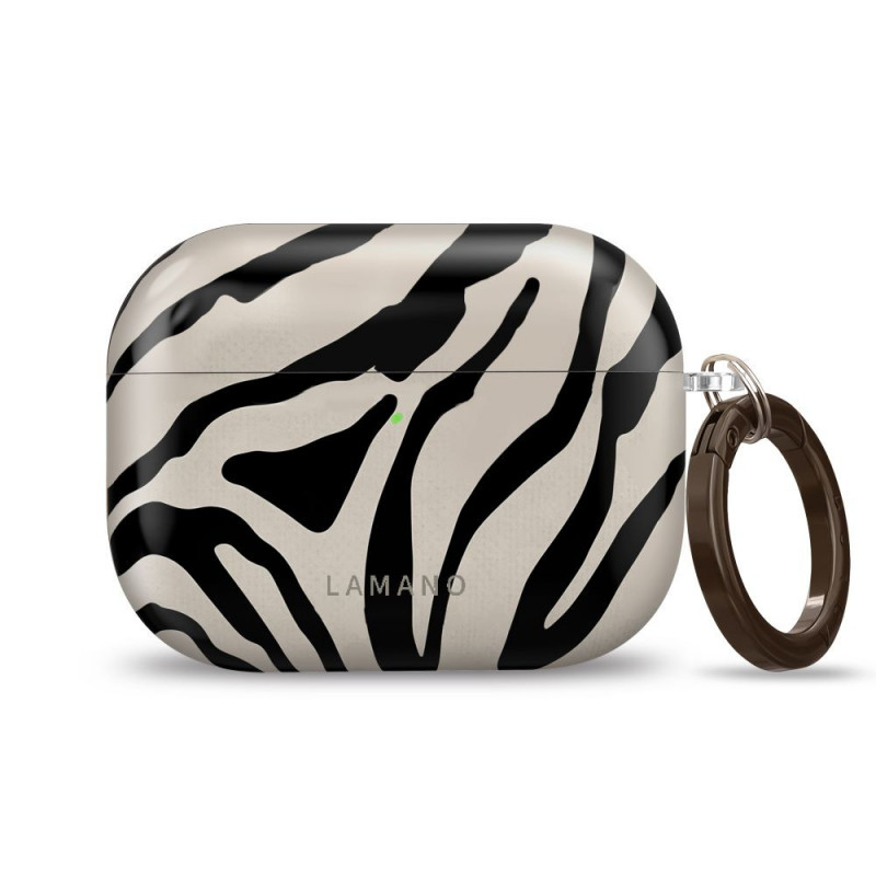 Custodia Tech-Protect Lamano per Apple AirPods Pro 3 con moschettone, Nature Muse (nera e beige)