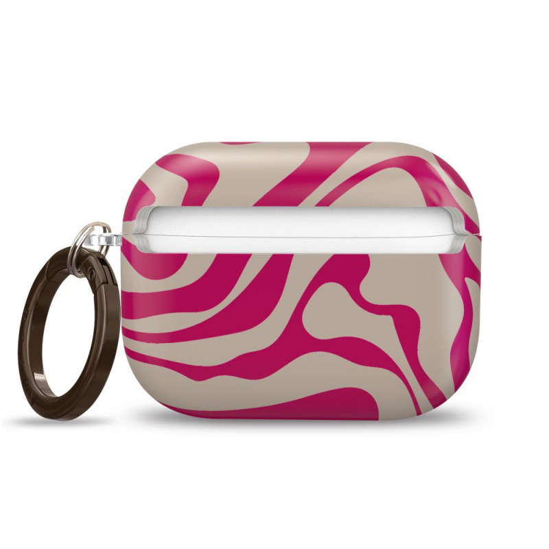 Custodia Tech-Protect Lamano per Apple AirPods Pro 3 con moschettone, Flamingo Bloom (rosa e beige)