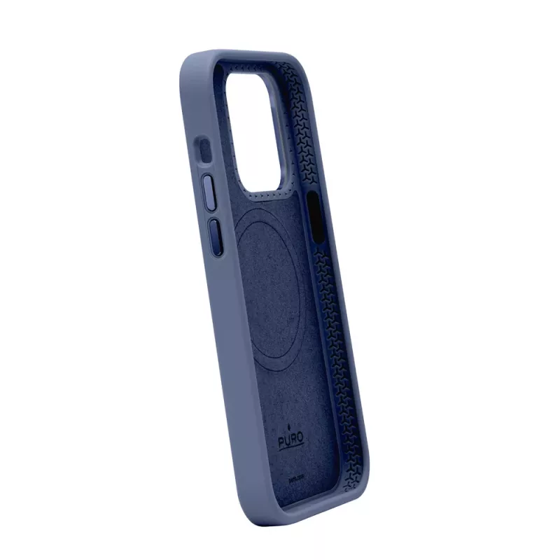 Custodia in silicone MagSafe Puro Icon Mag Pro per Apple iPhone 15 Pro Max, blu scuro