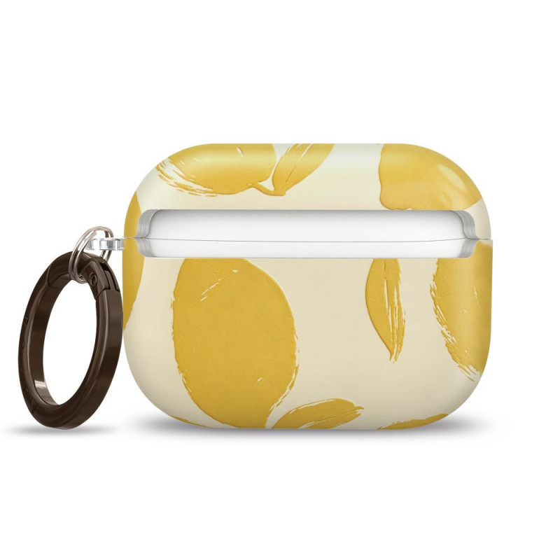 Custodia Tech-Protect Lamano per Apple AirPods Pro 3 con moschettone, Lemon Haze (gialla e bianca)