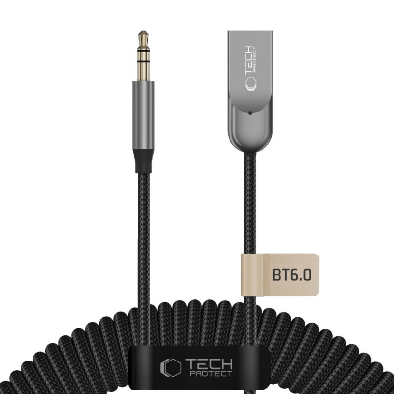 Adattatore audio Tech-Protect Ultraboost AU04 Bluetooth 6.0 con AUX 3,5 mm, grigio