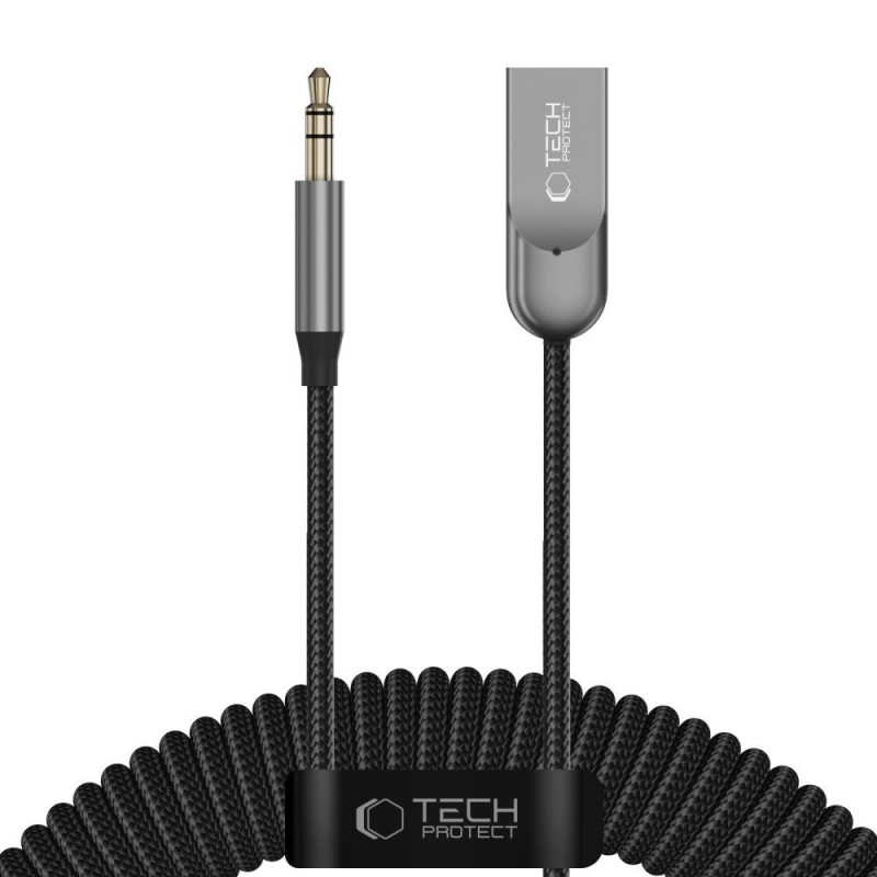 Adattatore audio Tech-Protect Ultraboost AU04 Bluetooth 6.0 con AUX 3,5 mm, grigio