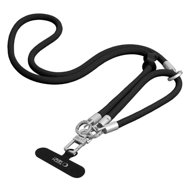 Set di cinghie per telefono Tech-Protect C10S Rope a tracolla e da polso, nero/titanio