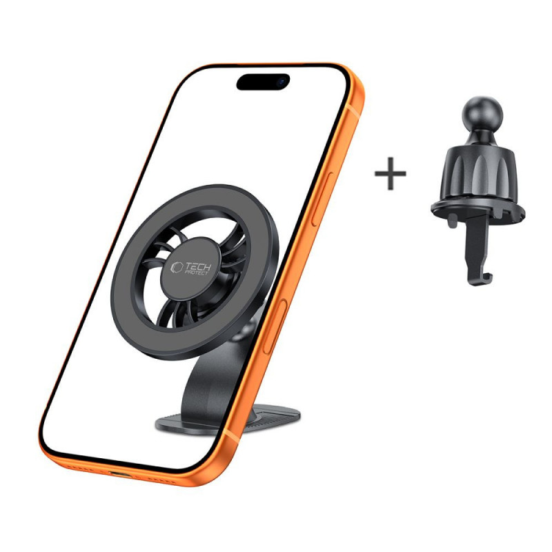 Supporto auto magnetico MagSafe Tech-Protect N56 per cruscotto e bocchetta d'aerazione, nero