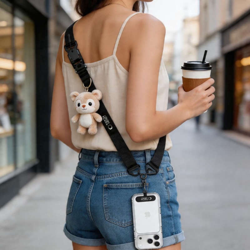 Tracolla per telefono Tech-Protect C9S Rope Crossbody, nera