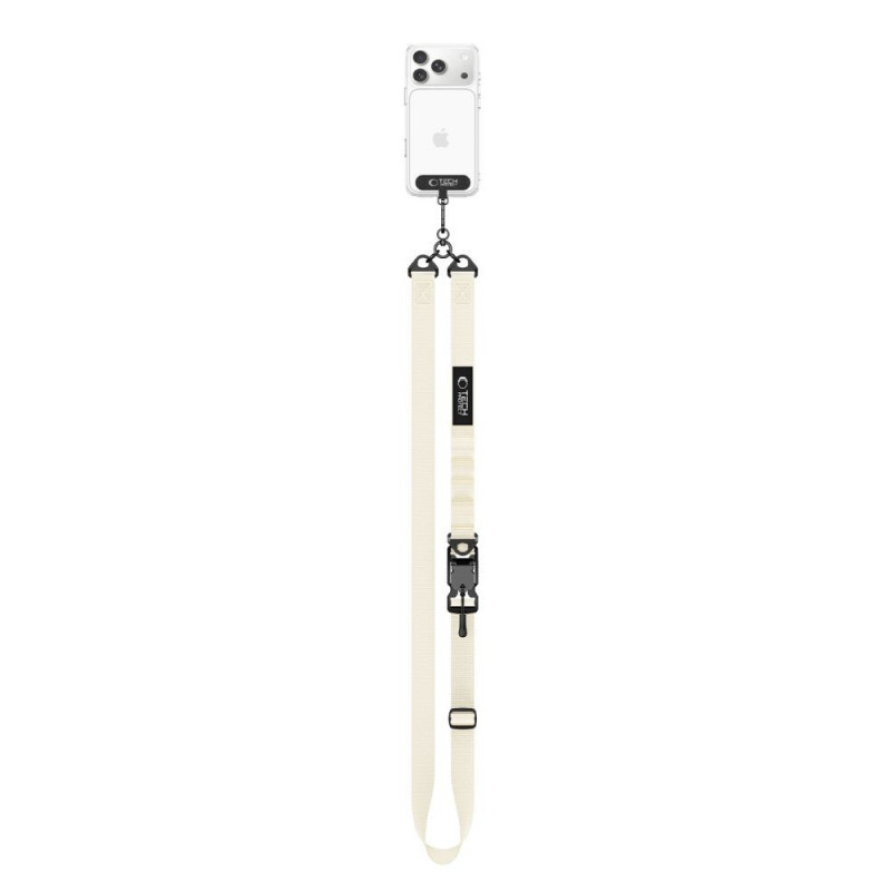 Tracolla per telefono Tech-Protect C9S Rope Crossbody, nylon, 91–140 cm, beige desertico